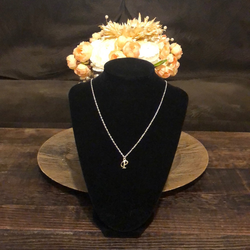 Silver Monogram Necklace P - T